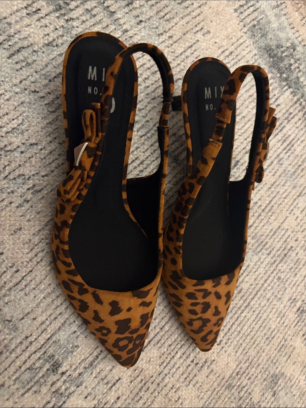 NEW Mix No. 6 Leopard Print Pointed Slingback Flats - Brown/Black